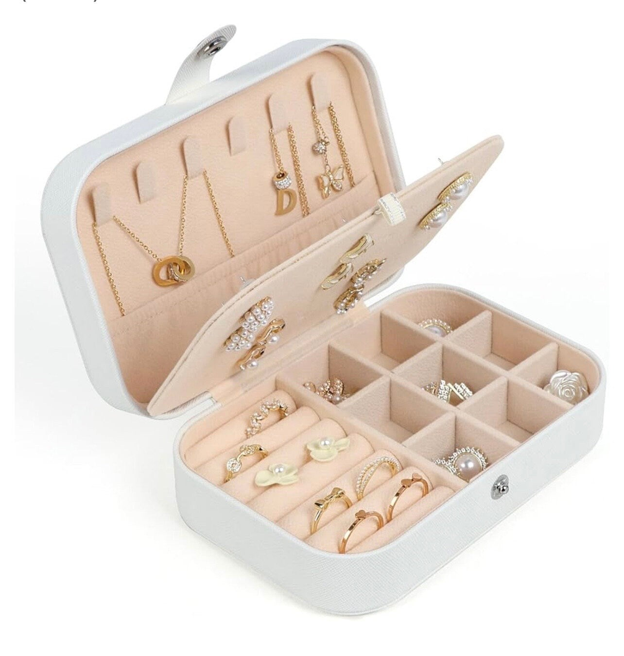 Order of Eastern Star OES white TRAVEL Jewelry Box, Jewelry Organizer Cases, Jewelry Storage Box for Necklace, Earrings, rings and more
