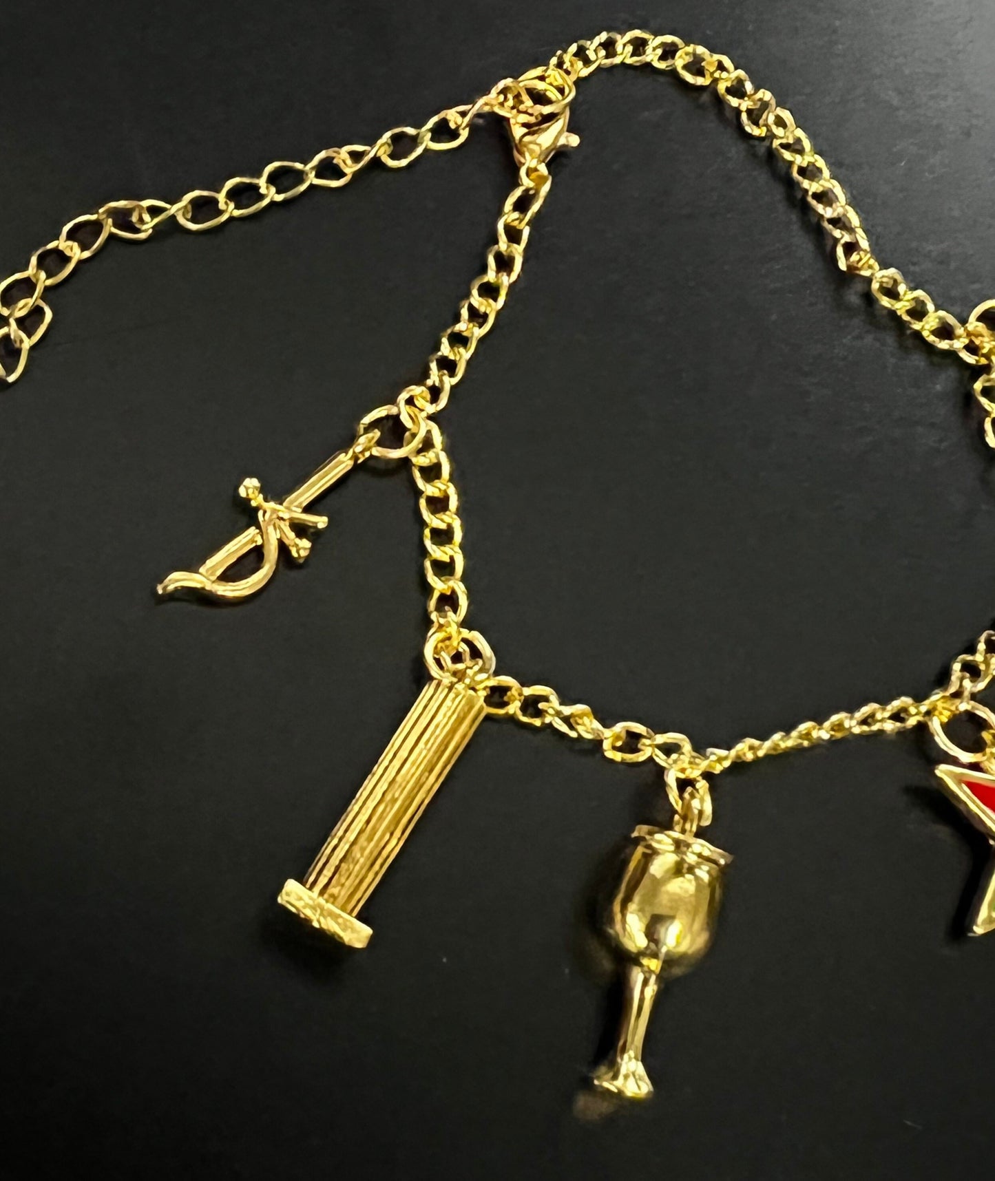 Order of Eastern Star OES Charm Bracelet OES Sorority Bracelet Sisterhood star point charms (Gold Color)