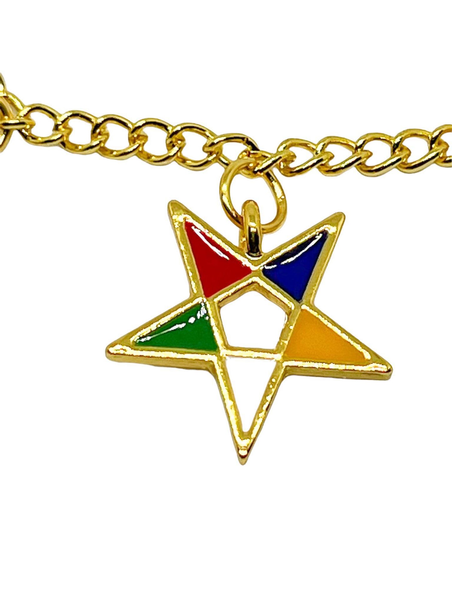 Order of Eastern Star OES Charm Bracelet OES Sorority Bracelet Sisterhood star point charms (Gold Color)