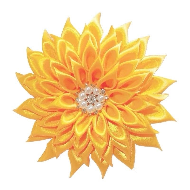 Order of Golden Circle Yellow/ Goldens flower brooch, flower corsage broach pin design