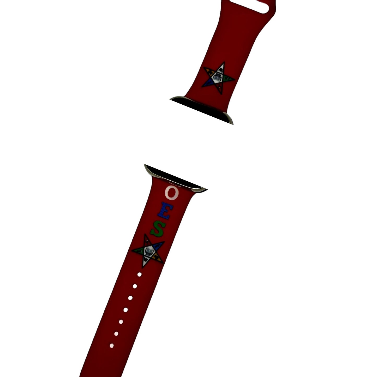 Red OES Star Order of Eastern Star Silicone Aple watch Band for Apple Watch Size 38/40/41/42/44 MM (watch not included) (Copy)