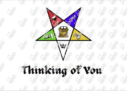 OES Thinking of You Order of Eastern Star Sisters sisterhood Fraternal Holiday Sorority Folded blank card