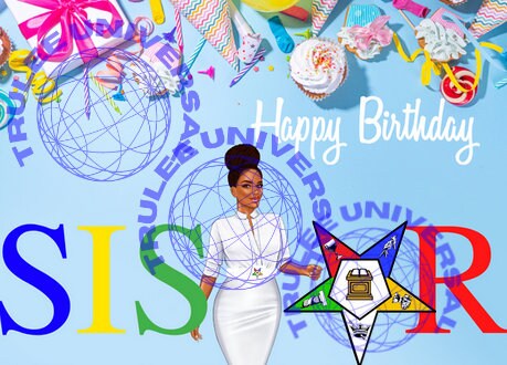 Happy Birthday OES Order of Eastern Star Sisters sisterhood Fraternal Holiday Sorority Folded blank card