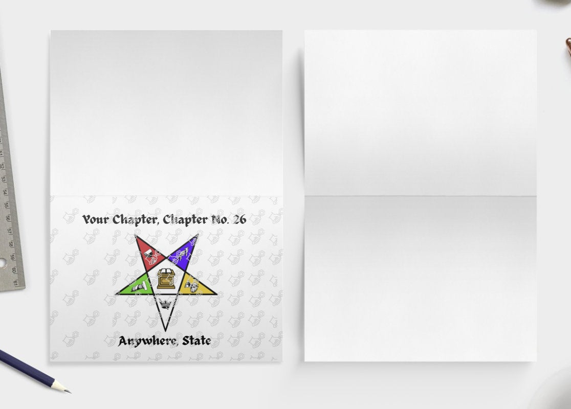 OES Customized chapter Order of Eastern Star Sisters sisterhood Fraternal Holiday Sorority Folded blank card