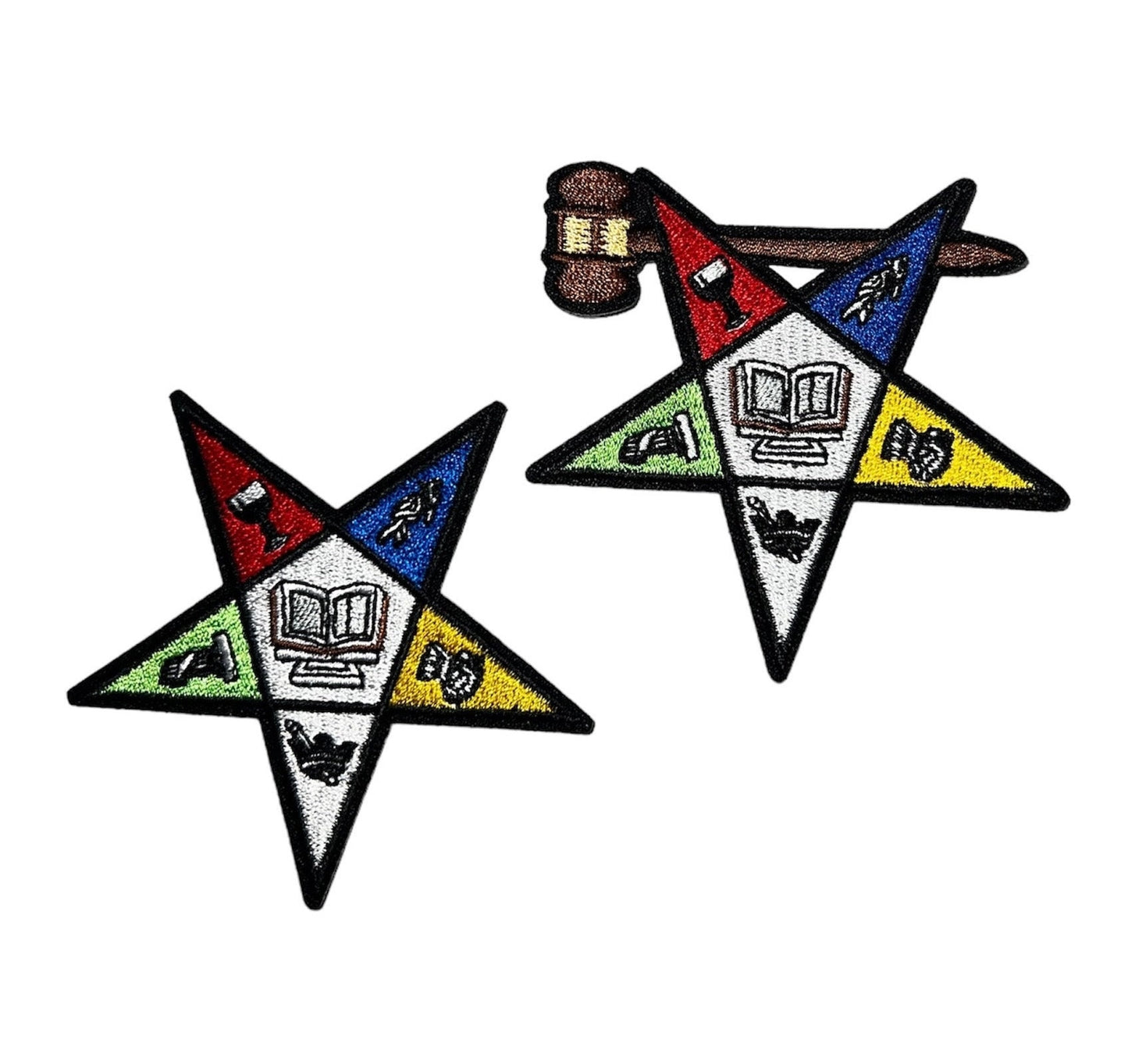 OES Order of Eastern Star Bible Center design Embroidery Patch 3" for Crocs designs, Jackets, Sweatshirt Patches DIY 2 pentagon Style.