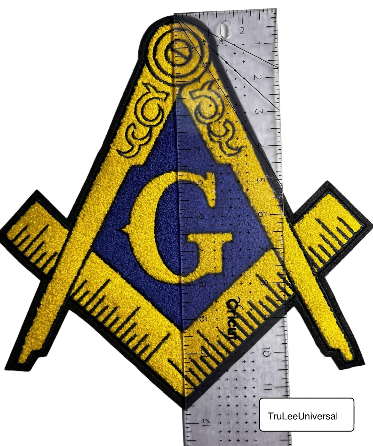 Masonic Compass and Square Chenille Patch, Jackets, Sweatshirt Patches DIY Large 11.5 x 11.5 inches