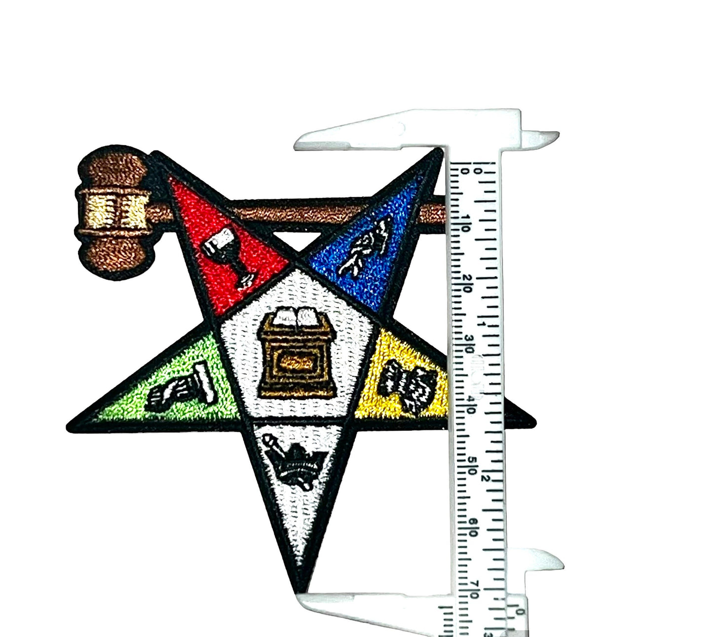 OES Order of Eastern Star Matron Embroidery Patch 3" for Crocs designs, Jackets, Sweatshirt Patches DIY 2 pentagon Style, Chest size logo