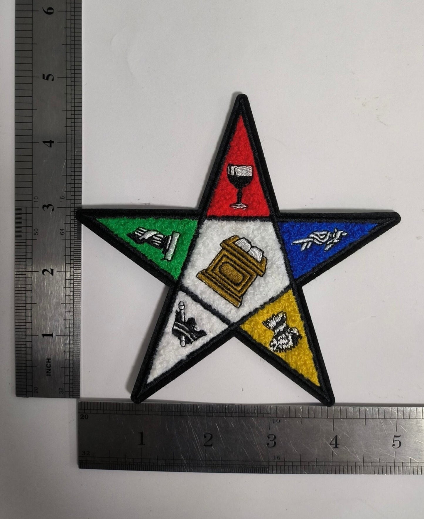 OES Order of Eastern Star Chenille Patch, Jackets, Sweatshirt Patches DIY pentagon up