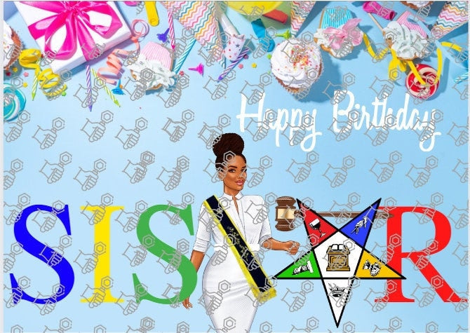 Happy birthday wm oes order of eastern star worthy matron wm sisters sisterhood fraternal holiday sorority folded blank card