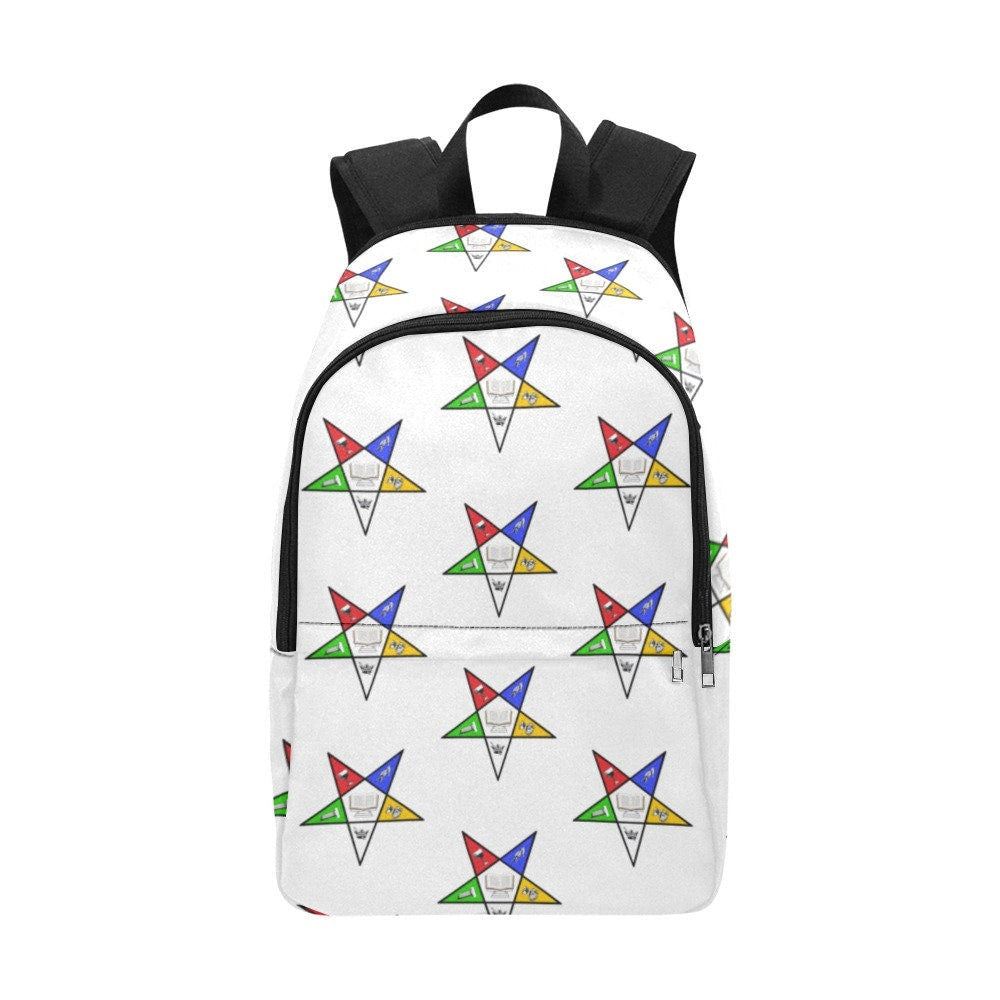 Order of Eastern Star White OES logo Backpack, OES Bag, OES backpack