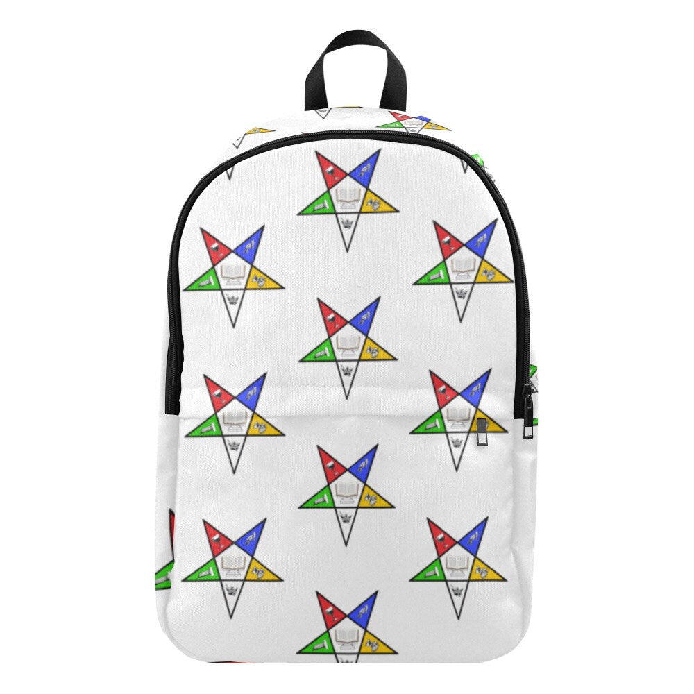 Order of Eastern Star White OES logo Backpack, OES Bag, OES backpack