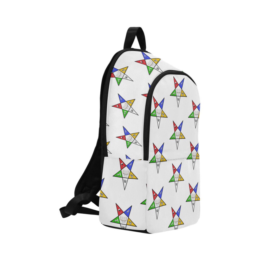 Order of Eastern Star White OES logo Backpack, OES Bag, OES backpack