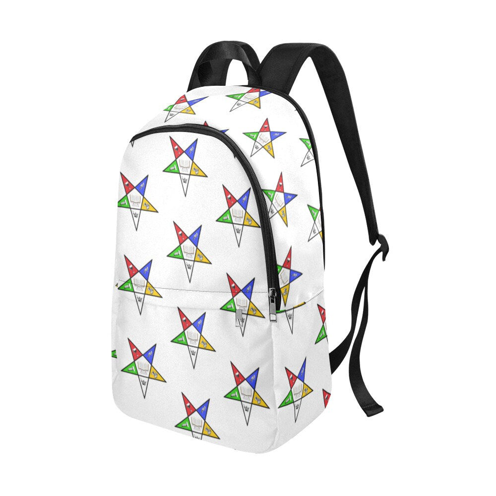 Order of Eastern Star White OES logo Backpack, OES Bag, OES backpack