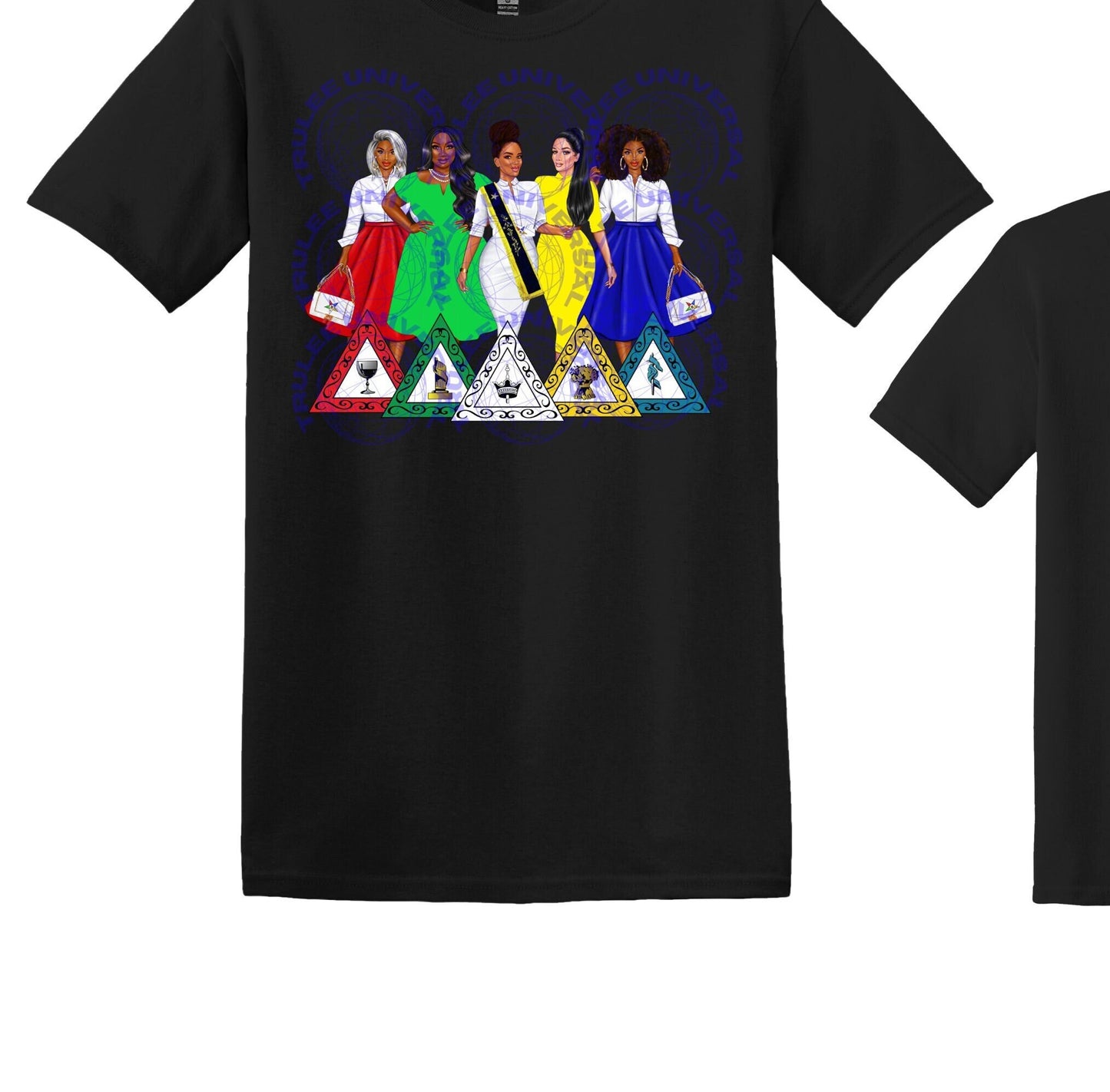 5 heroines Sisters Order of Eastern Star OES Sorority T-shirt teeshirt tee-shirt Sisterhood Freemasonic both star designs