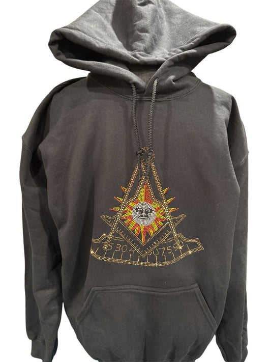 Masonic Past Master Crystal Bling Hoodie Top Shirt