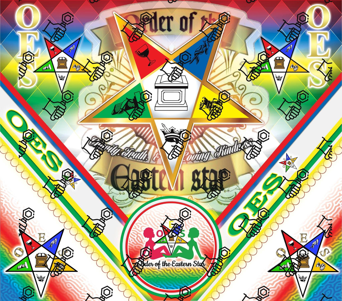 OES Order of Eastern Star multi color Digital Files Instant Download can be used for tee shirt or tumbler