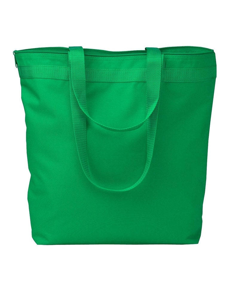 Order of Eastern Star OES logo large Green bag w/ zipper, Logo on one sides