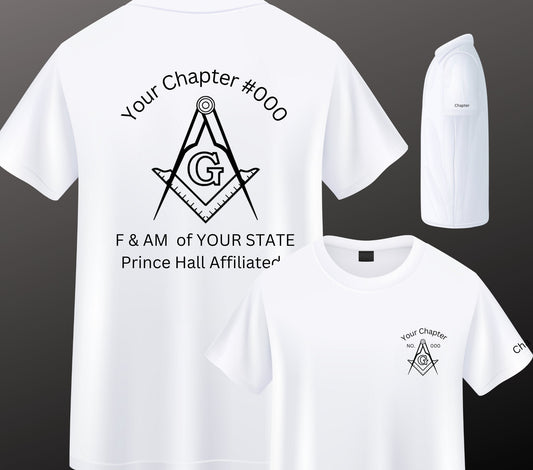 Masonic Tee Shirt, Mason personalized Square & Compass, Freemason Shirt
