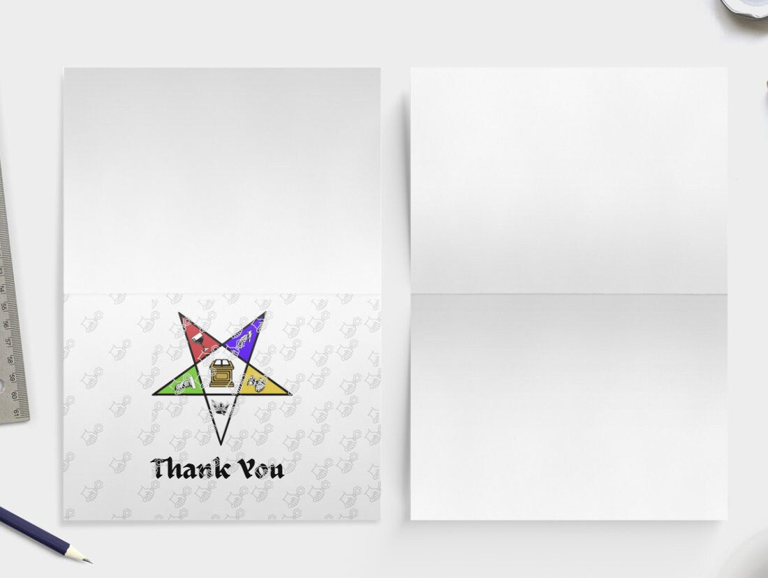 OES Thank You Order of Eastern Star Sisters sisterhood Fraternal Holiday Sorority Folded blank card
