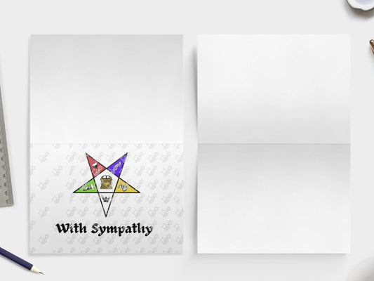 OES With Sympathy Order of Eastern Star Sisters sisterhood Fraternal Holiday Sorority Folded blank card