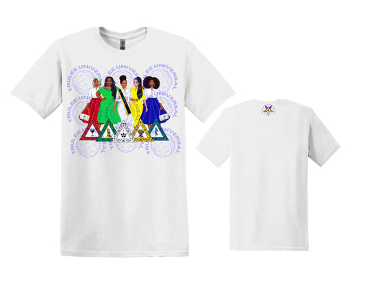 5 heroines Sisters Order of Eastern Star OES Sorority T-shirt teeshirt tee-shirt Sisterhood Freemasonic both star designs