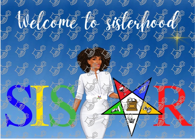 Welcome to sisterhood OES Order of Eastern Star Sisters sisterhood Fraternal Holiday Sorority Folded blank card