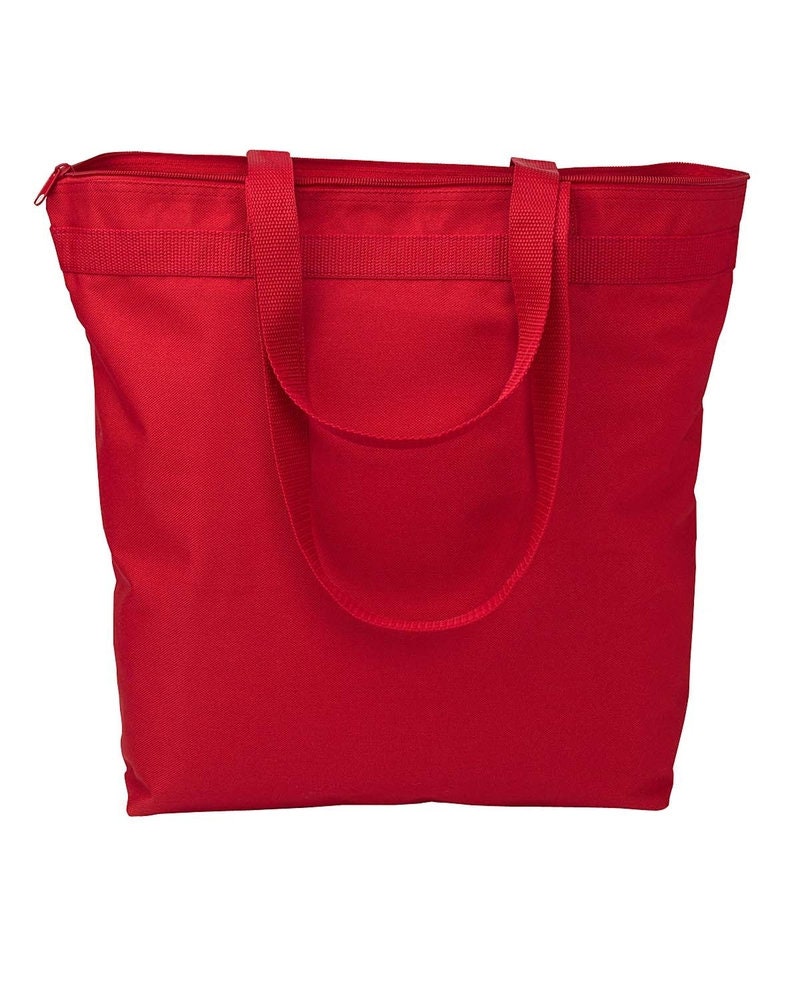Order of Eastern Star OES logo large Red bag w/ zipper, Logo on one sides