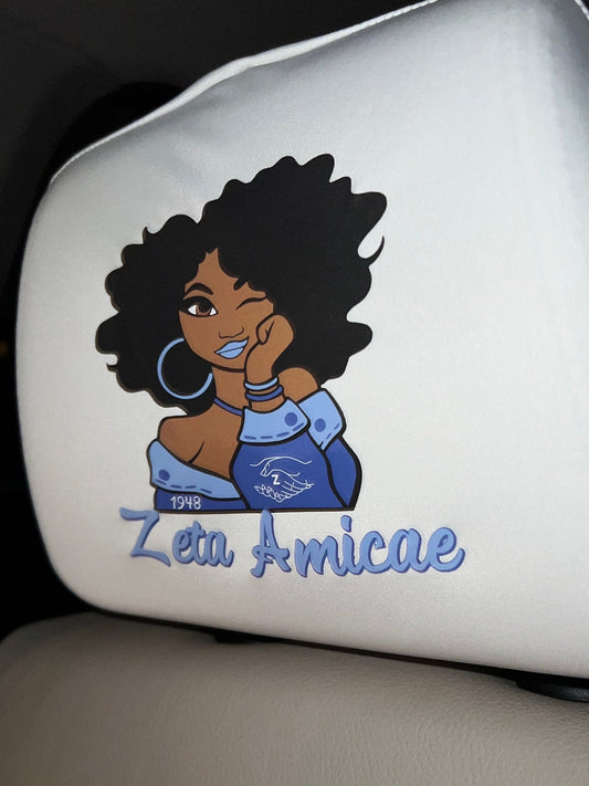 Zeta Amicae White Universal Headrest covers for Cars, SUV's and Trucks