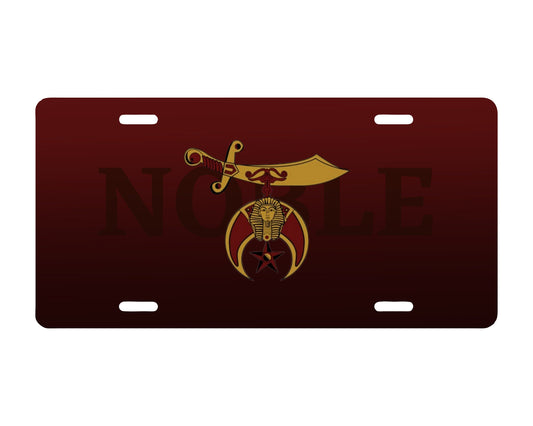 Noble Shrine Shriner License plate A.E.A.O.N.M.S