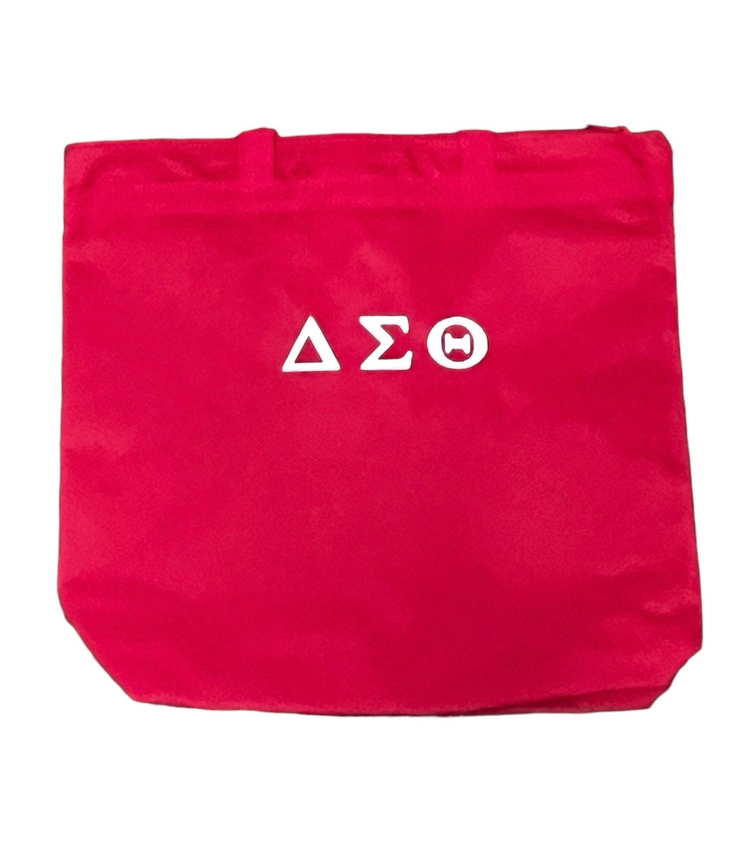 Delta Sigma Theta, Delta 1913 red Logo bag with glitter design and logo on opposite side