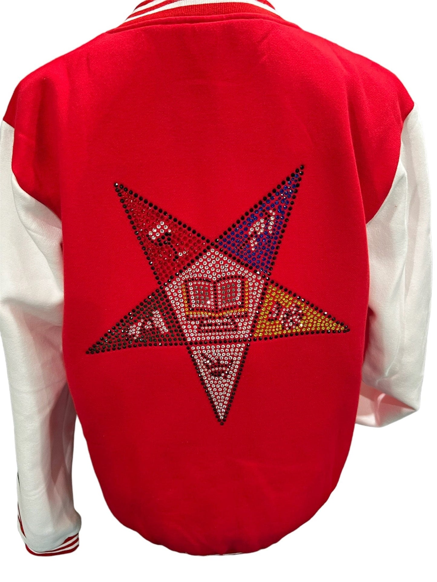 Personalized Oes order of Eastern Star Letterman varsity Jacket Bling design can be customized