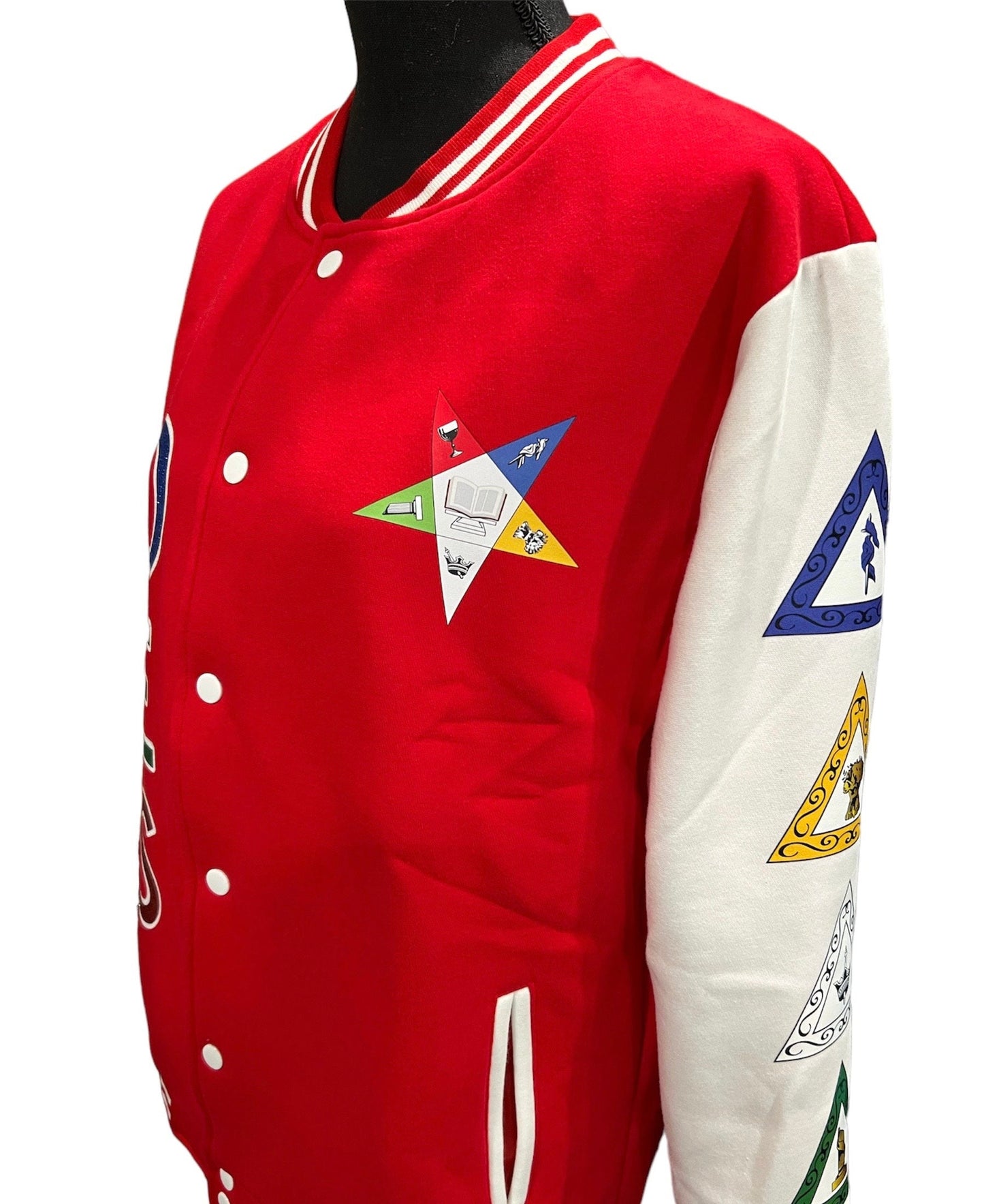 Personalized Oes order of Eastern Star Letterman varsity Jacket Bling design can be customized